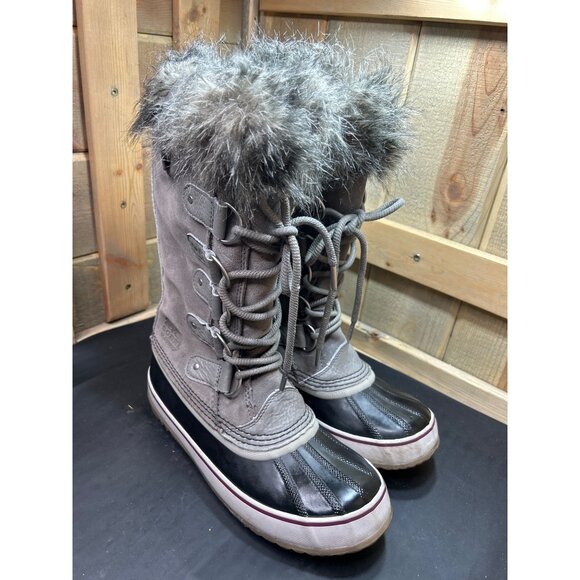 Sorel Womens Joan of Arctic Waterproof Winter Boots Size 9 Gray & Black - Picture 2 of 9